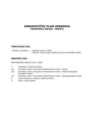 URBANISTIÄKI PLAN UREÄENJA - zavod pgz