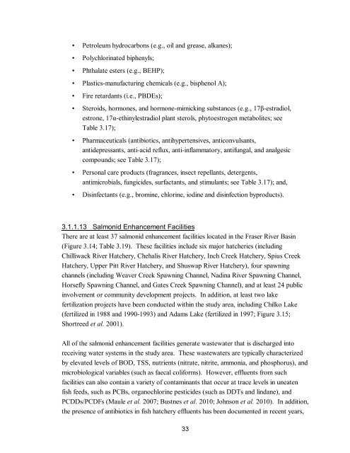 Potential Effects of Contaminants on Fraser River Sockeye Salmon