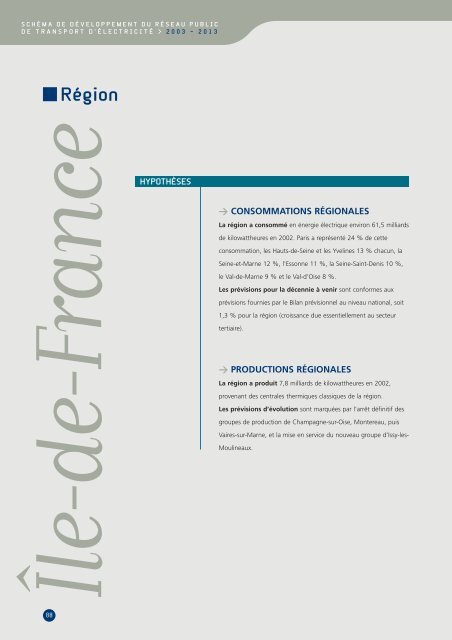 Description des contraintes par rÃ©gion administrative - RTE