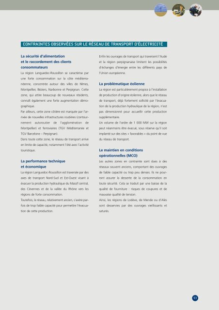 Description des contraintes par rÃ©gion administrative - RTE