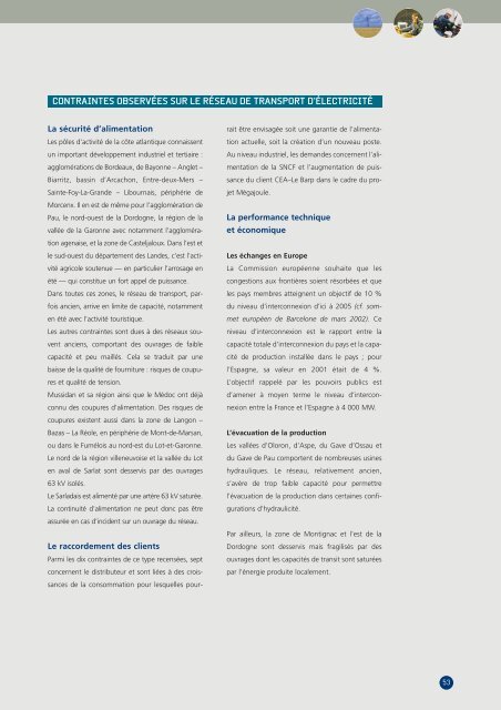 Description des contraintes par rÃ©gion administrative - RTE