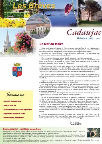 Le Mot du Maire - Ville de Cadaujac
