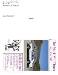 3rd 2007 Newsletter - The Lincoln Mark VII Club