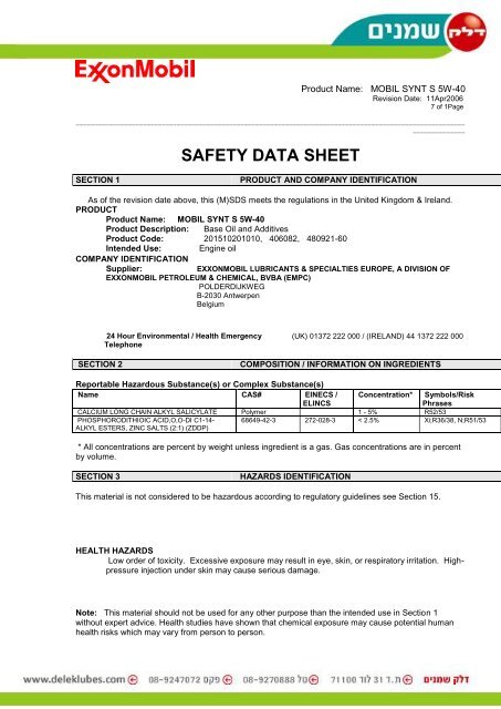 Safety Data Sheet Delkol