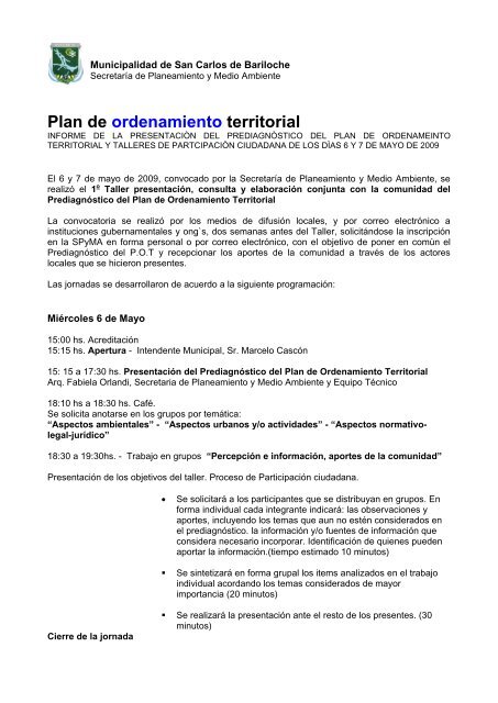 Plan de ordenamiento territorial - Bariloche
