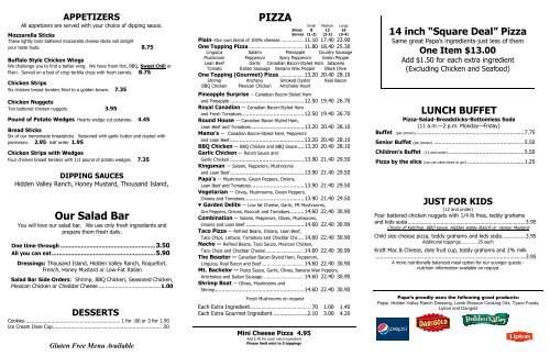 Papa's Pizza - Salem - Menu & Hours - Order Delivery