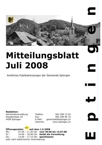 Mitteilungsblatt fÃ¼r den Monat Juli - Eptingen