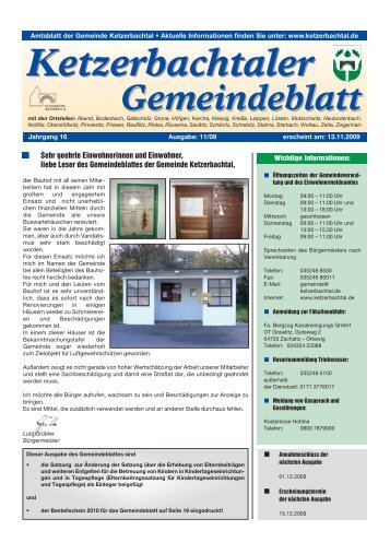 Amtsblatt der Gemeinde Ketzerbachtal • Aktuelle Informationen finden