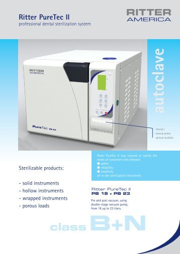 Brochure PureTec II (PDF-Format, 314 KB) - Ritter America dental ...