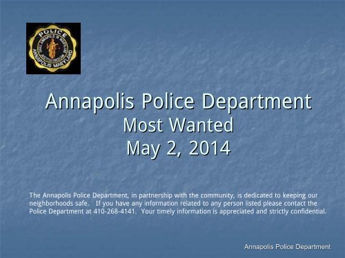 Annapolis Most Wanted