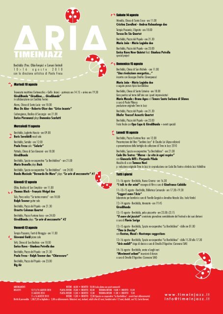 Il Tabloid del festival Time in Jazz 2010