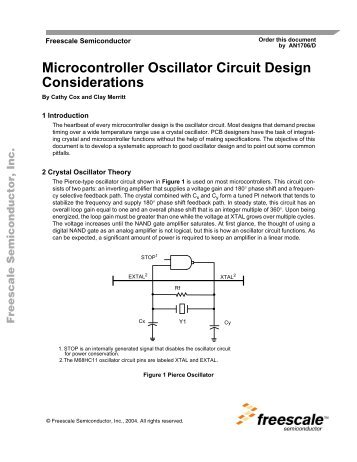 AN1706: Microcontroller Oscillator Circuit Design Considerations
