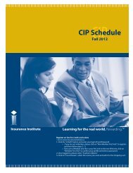 CIP Schedule Fall 2012 - Insurance Institute of Canada