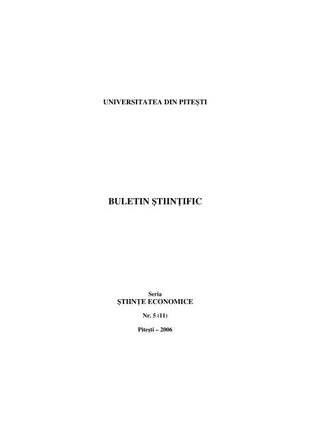 2006 Issue - Facultatea de Stiinte Economice - Universitatea din PiteÅŸti