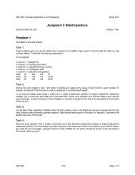 Assignment 5: Matlab Operations Problem 1