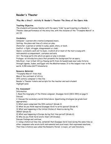 Play Me a Story- Activity 8- Reader's Theater (pdf) - DSO Kids