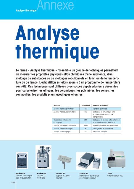 Analyse thermique - Mettler Toledo
