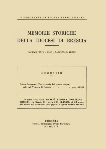 XXIV (1957) Monografie di storia bresciana, 51 ... - Brixia Sacra