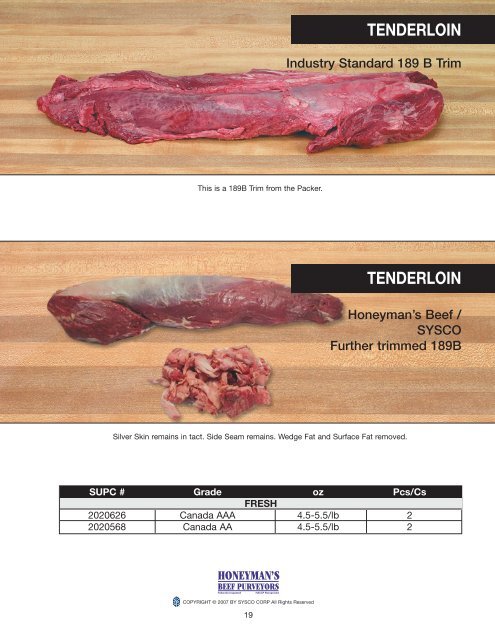 Honeyman's Product Guide - Sysco Canada