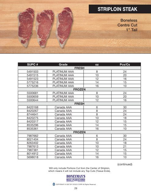 Honeyman's Product Guide - Sysco Canada