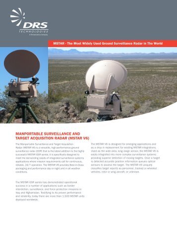 manportable surveillance and target acquisition radar (mstar v6)