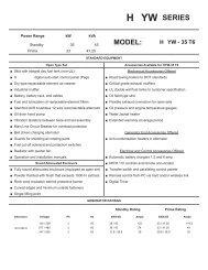 35 kW Yanmar Diesel generator three phase data sheet