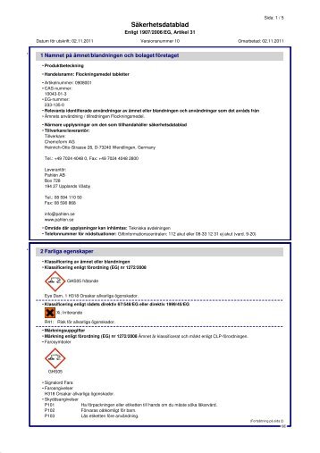 Flockningmedel, tabletter - Pahlen.se