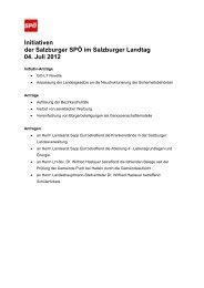 Initiativen der Salzburger SPÃ im Salzburger ... - SPÃ Salzburg