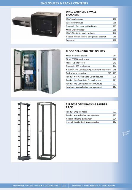 enclOSureS & rackS cOnTenTS - Minitran