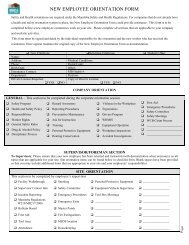 NEW EMPLOYEE ORIENTATION FORM