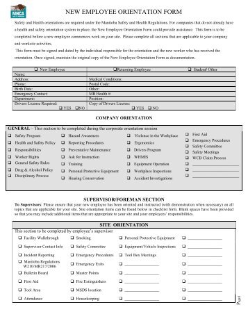 new hire orientation format