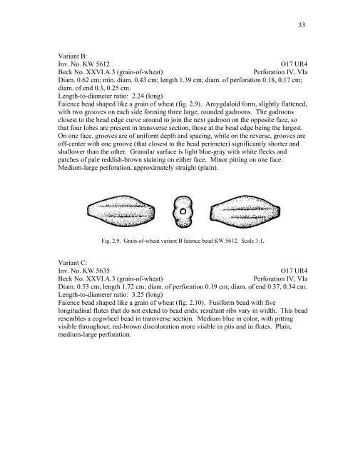 faience and glass beads from the late bronze - Department of ...