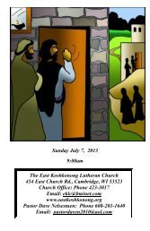 Sunday July 7, 2013 - Eastkoshkonong.org