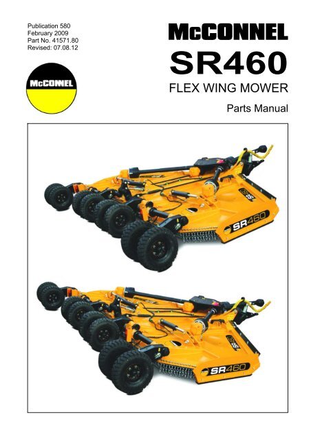 SR460 Flex Wing Mower - Parts Manual - McConnel