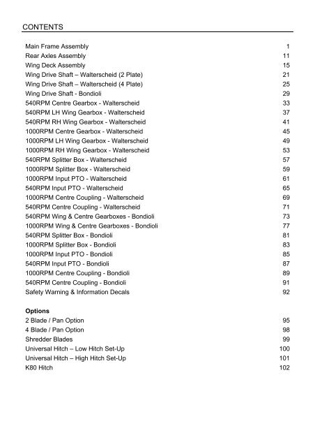 SR460 Flex Wing Mower - Parts Manual - McConnel