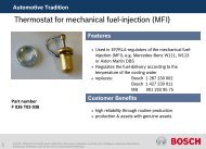 Thermostat for mechanical fuel-injection (MFI) - Bosch Automotive ...