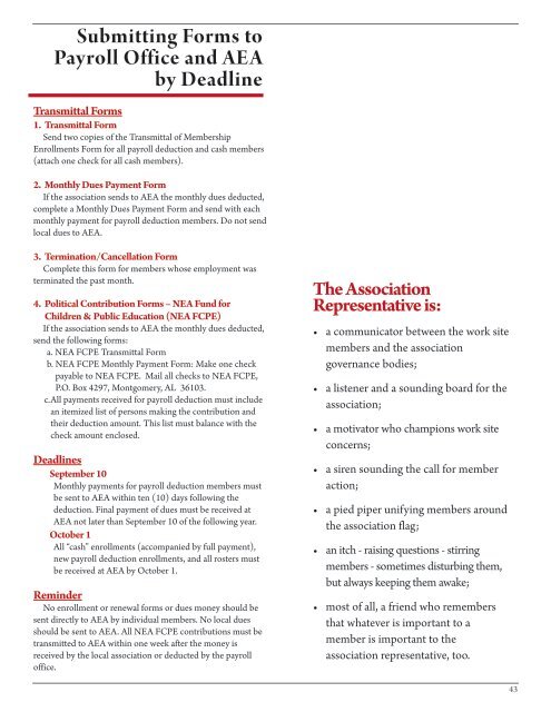 association representative handbook - Alabama Education ...