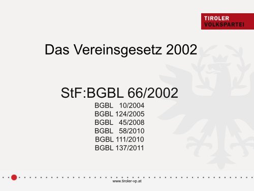 Präsentation zum Thema Verein - Kramsach - Tiroler Volkspartei