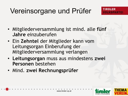 Präsentation zum Thema Verein - Kramsach - Tiroler Volkspartei