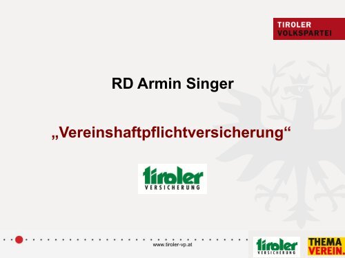 Präsentation zum Thema Verein - Kramsach - Tiroler Volkspartei