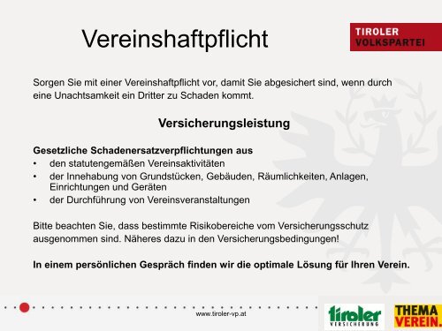 Präsentation zum Thema Verein - Kramsach - Tiroler Volkspartei