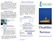 Printable Brochure (PDF) - Disability Services