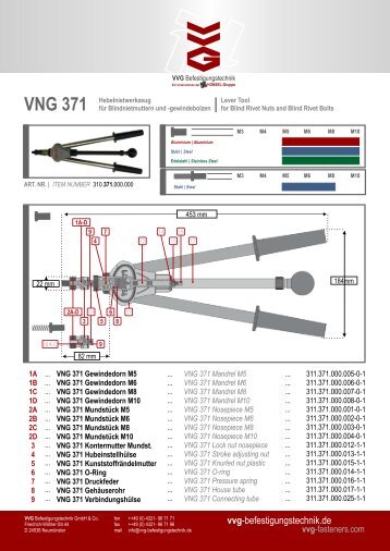 VNG 371 Hebelnietwerkzeug - VVG Befestigungstechnik GmbH & Co