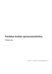 Puolalan koulun opetussuunnitelma Yleinen osa - Turku