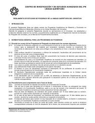 Reglamento de Posgrado Unidad Queretaro.pdf - Cinvestav Unidad ...