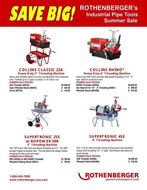 Industrial Pipe Tools Summer Sale 