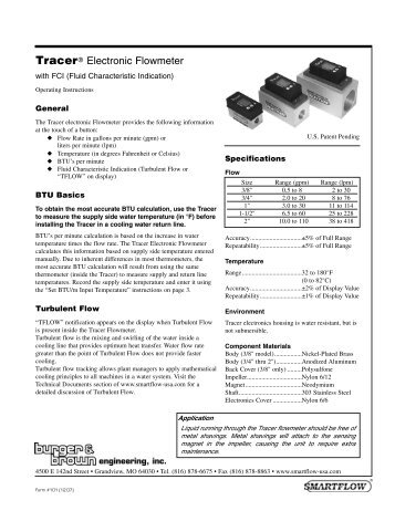 download Tracer flowmeter instructions - Smartflow Products by ...