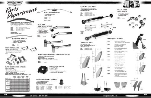 Parts Department - Pete and Jake's Hot Rod Parts