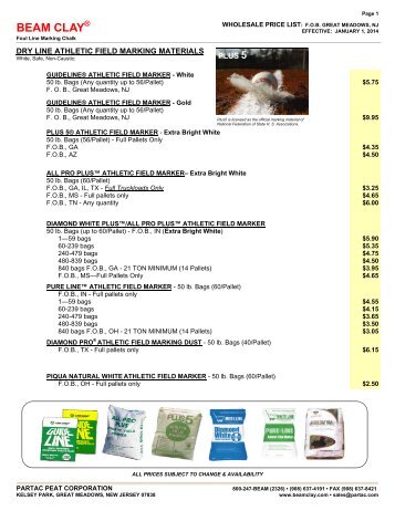 Field Marking: Dry Line Marking Chalk & Equipment - Beam Clay