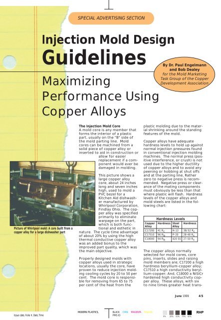 Injection Mold Design Guidelines - Copper Development Association